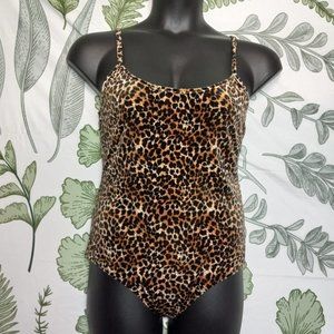 Leopard Print Velvet Bodysuit
